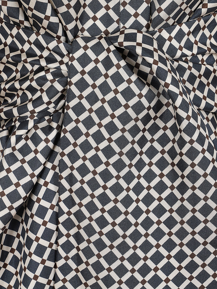 Camicia Twill Di Seta Stampa Vittoria Blue