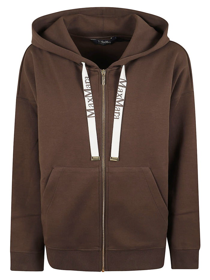 Felpa Con Zip Jour Brown Cotone