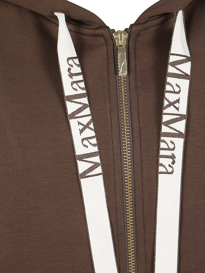 Felpa Con Zip Jour Brown Cotone