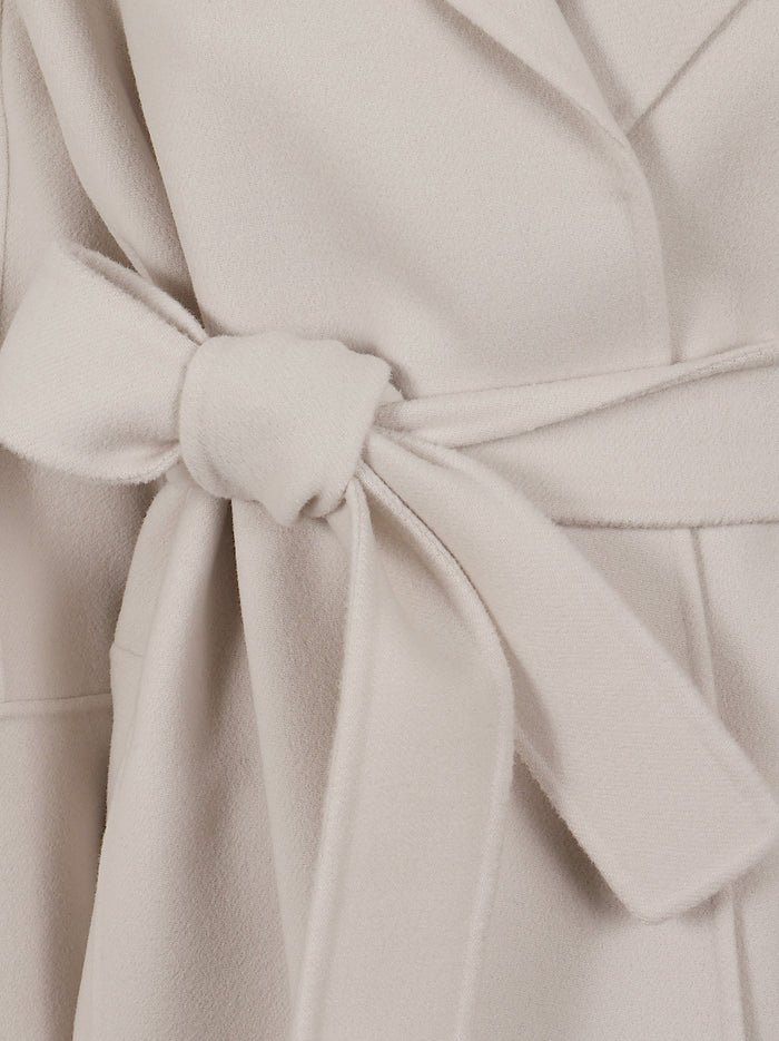 Cappotto Midi Arona White Lana Vergine Ovis Aries