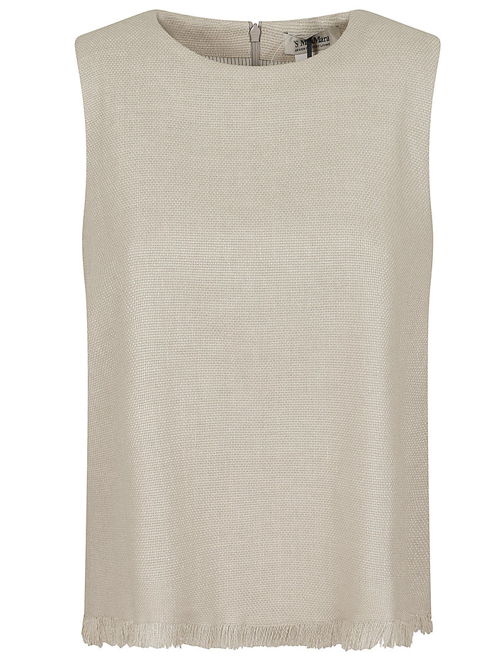 Top-Canottiera Tes. Anika White Lino