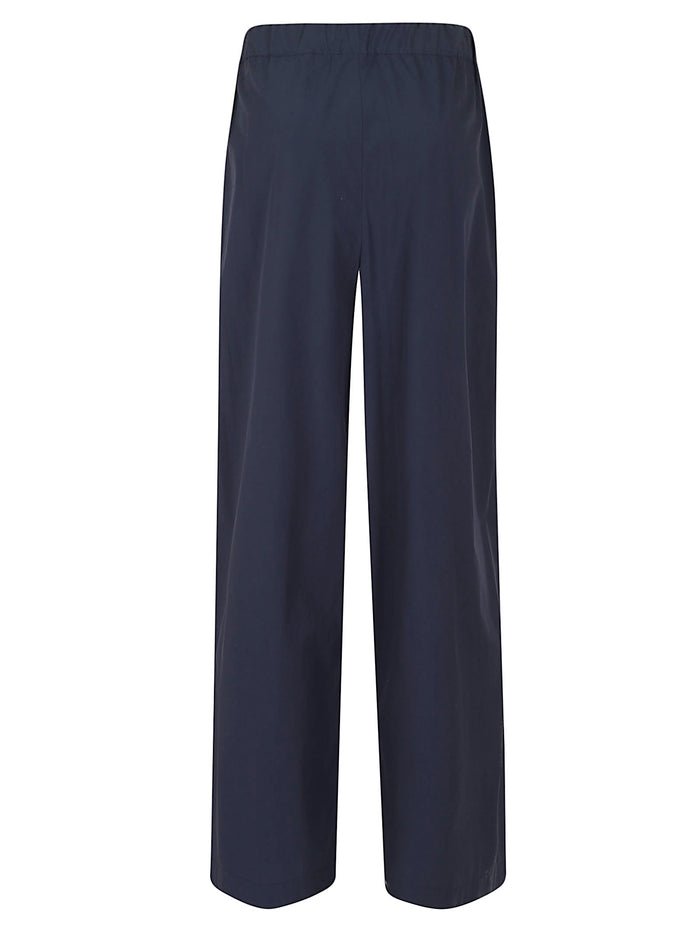 Popeline Puro Cotone Lavato E Smerigliato Blue Pantaloni