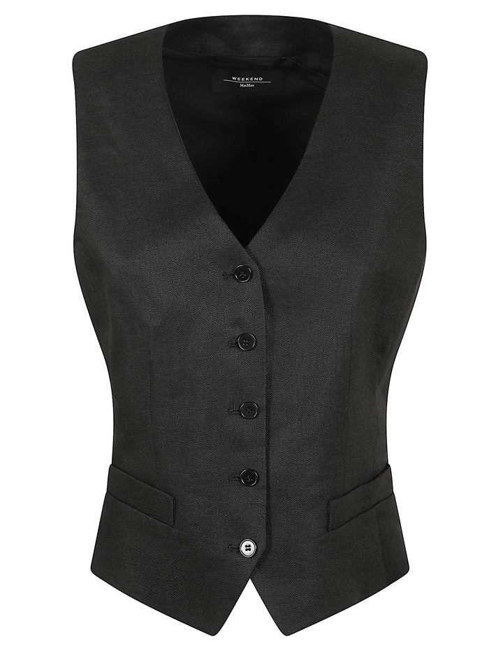 Canvas Pure Lino Unito Delave Lavato Black Gilet
