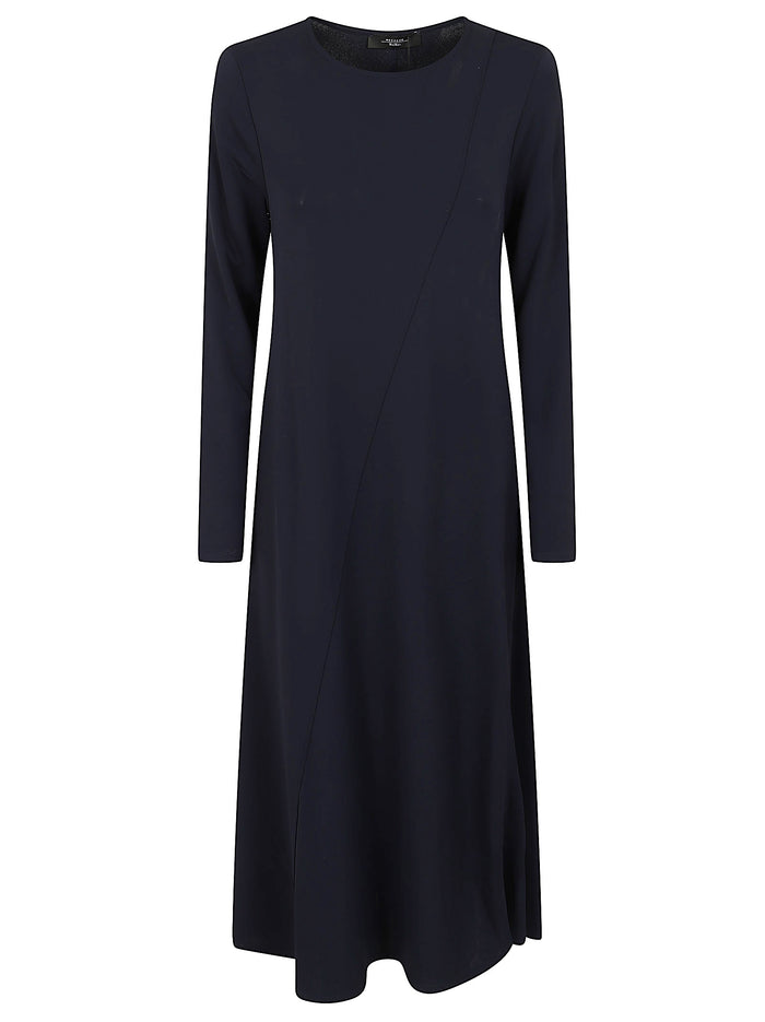 Jersey Viscosa Crepe Blue Abito