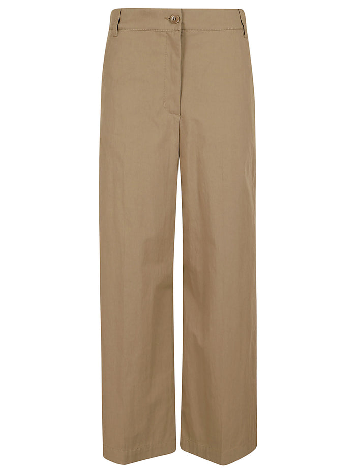 Gabardina Co-Pa Smerigliata Lavata Brown Cotone Pantaloni