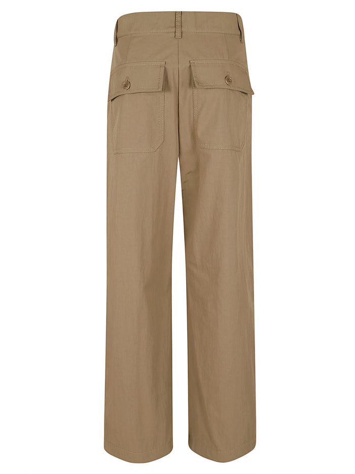 Gabardina Co-Pa Smerigliata Lavata Brown Cotone Pantaloni