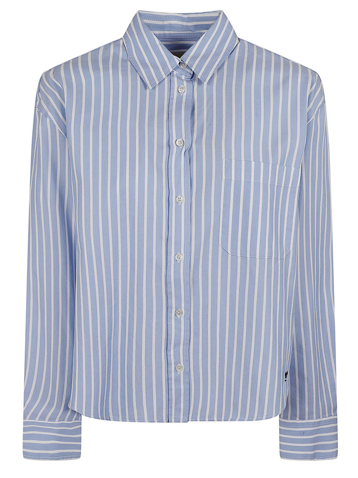 Oxford Puro Cotone Tf Rigato Lavato Capo Camicia
