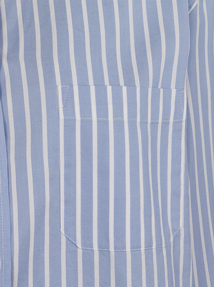 Oxford Puro Cotone Tf Rigato Lavato Capo Camicia