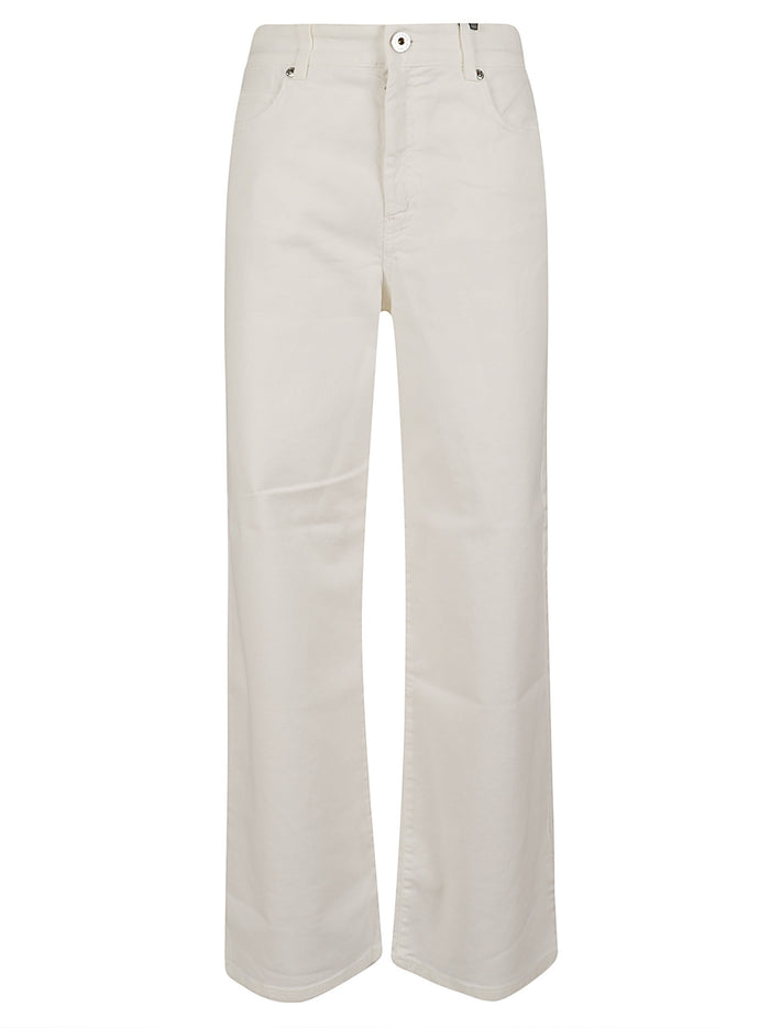 Drill Di Cotone Monoelastico Trama White Jean