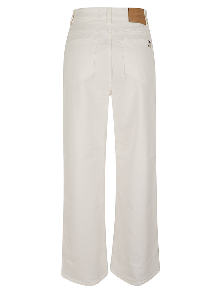 Drill Di Cotone Monoelastico Trama White Jean