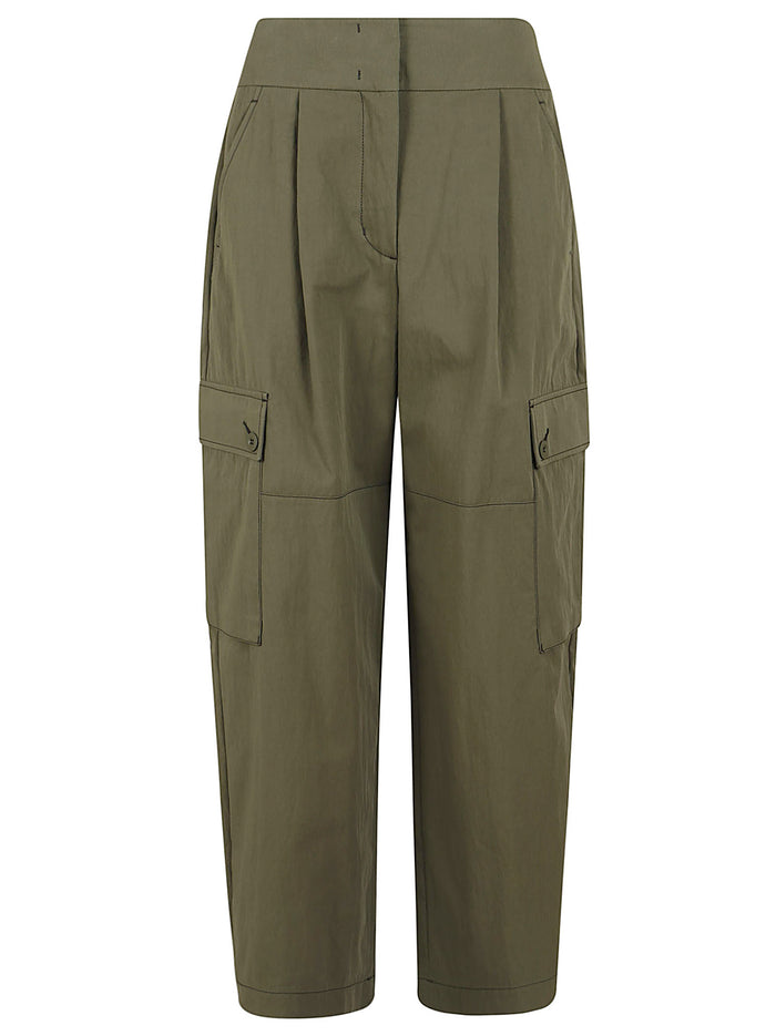 Gabardina Co-Pa Smerigliata Lavata Green Cotone Pantaloni