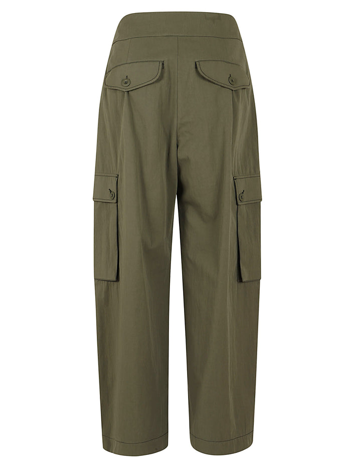 Gabardina Co-Pa Smerigliata Lavata Green Cotone Pantaloni