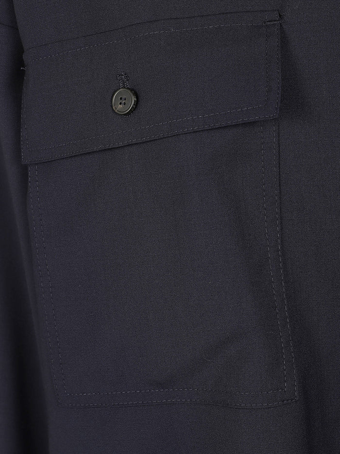 Tela Pura Lana Natural Stretch Trama E Ordito Blue Vergine Ovis Aries Giacca