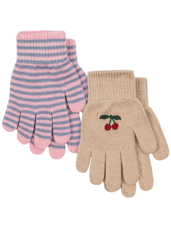 Gloves Set Of 2 Multicolour Wool