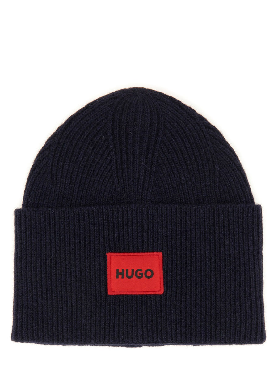 Logo Beanie Hat Blue Wool Recycled