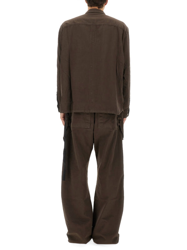 Jumbo Outershirt Brown Cotton Shirt