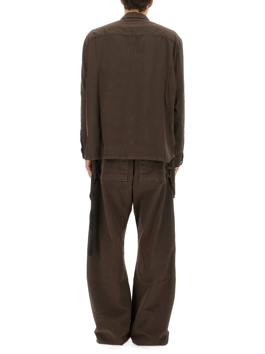 Jumbo Outershirt Brown Cotton Shirt