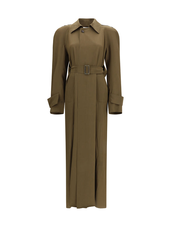 Trench Coat Silk Olive & Raincoats