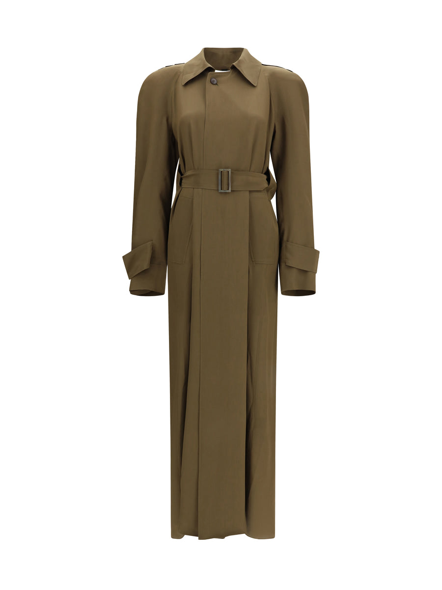 Trench Coat Silk Olive & Raincoats