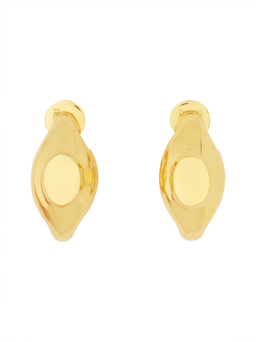 Gold Signet Earrings Brass