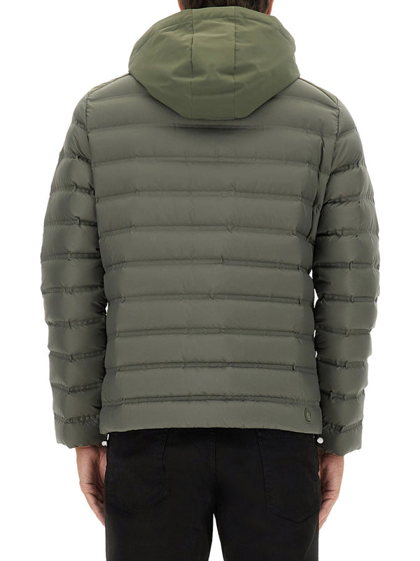 Down Jacket With Detachable Hood Green Polyamide
