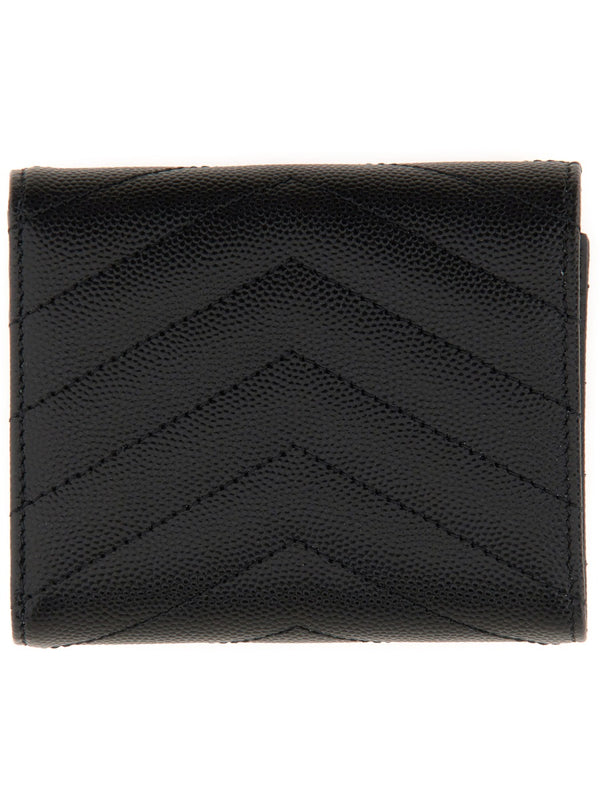 Wallet Cassandre Matelassé Black Calf Leather & Purses