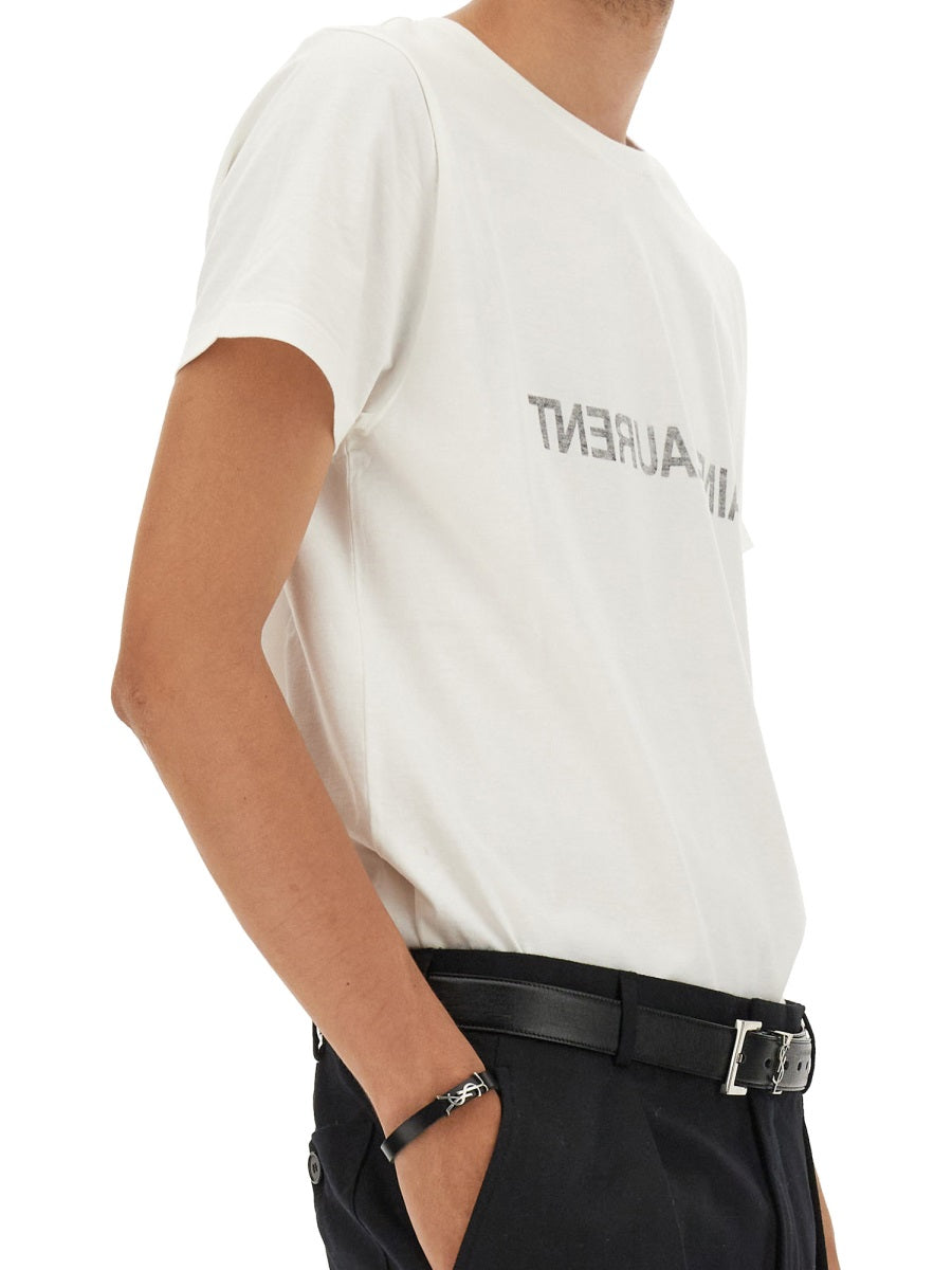 Inverted Logo T-Shirt White Cotton T-shirts