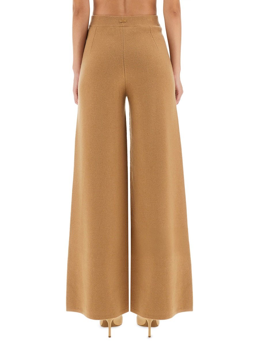 Wide-Leg Trousers Judy Beige Wool