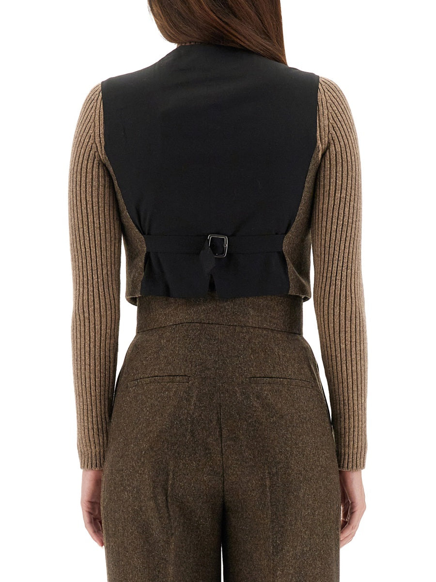 Vest Bikini1234 Wool Brown Waistcoats & Gilets