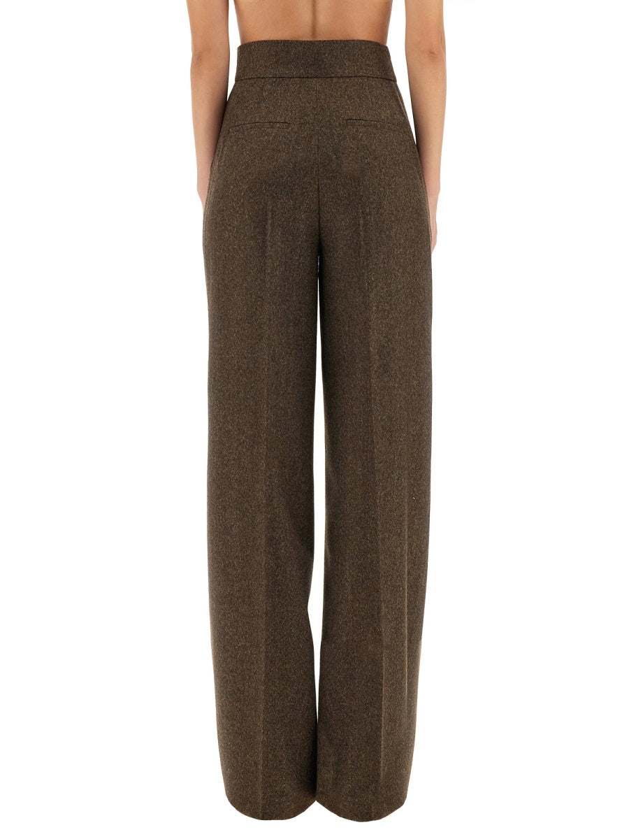 Pants Billy1234 Wide-Leg Brown Virgin Wool (ovis Aries) Trousers