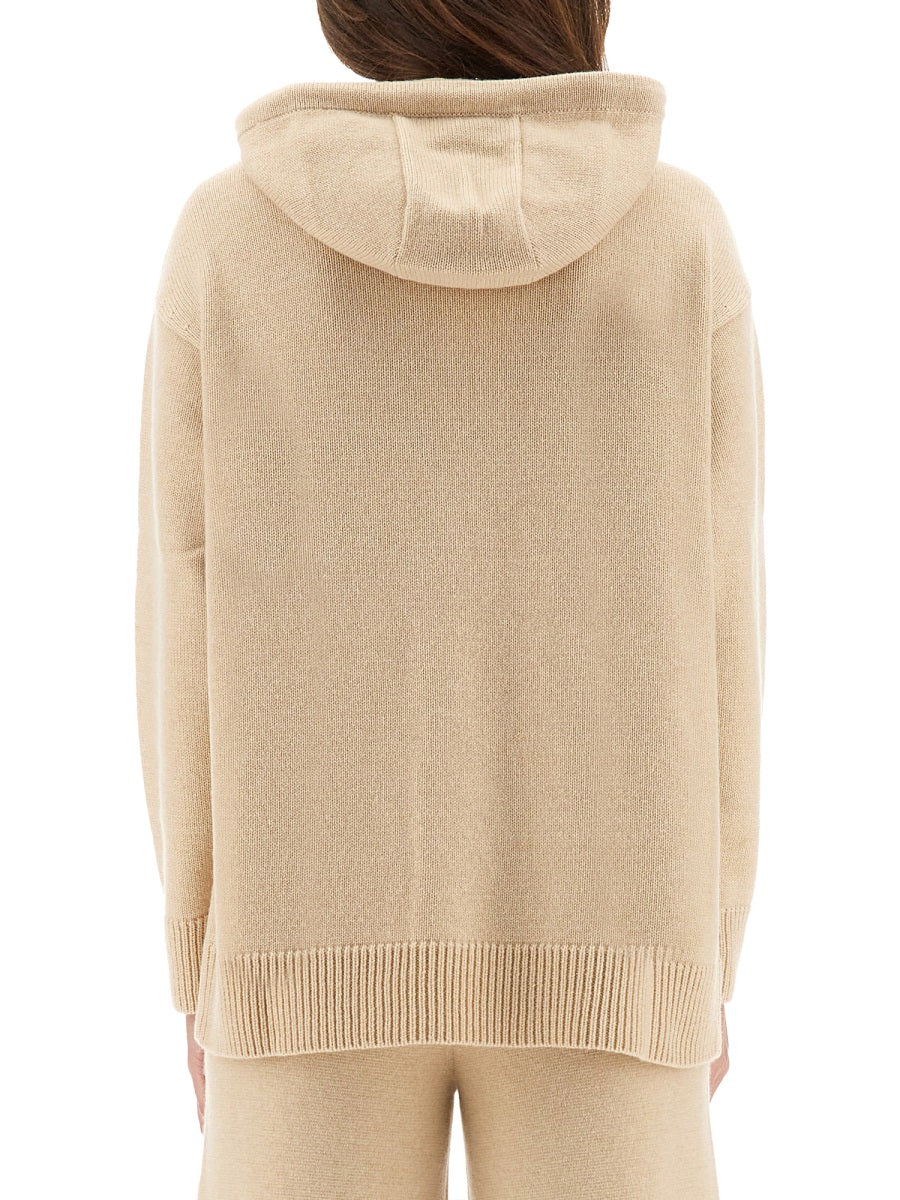 Hooded Sweater Liana Beige Wool Jumpers