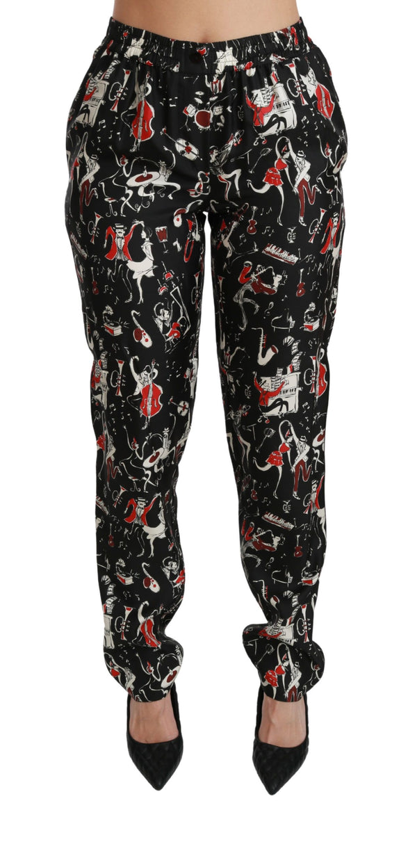 Dolce & Gabbana 100% Silk trousers in black