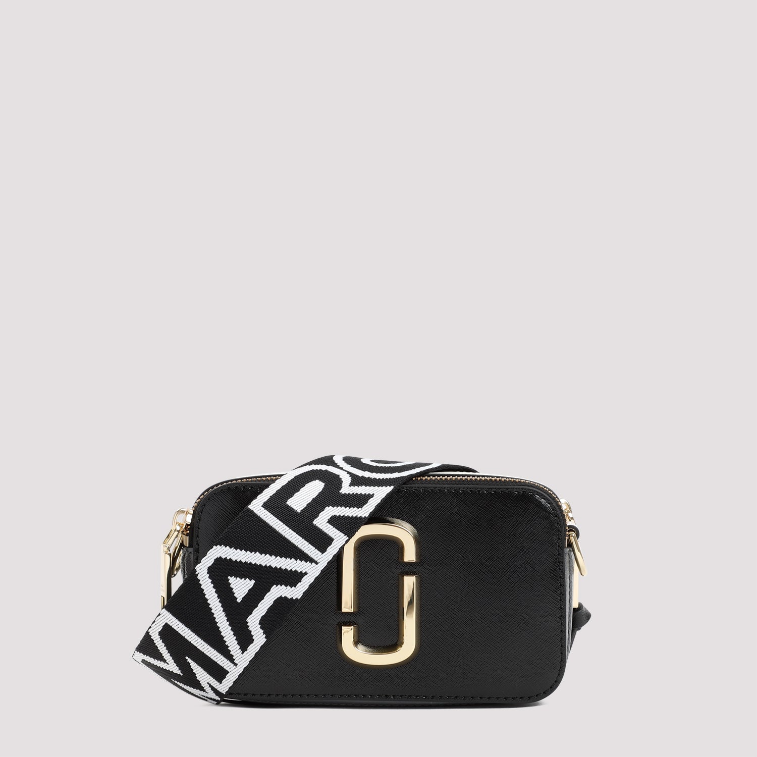 The Snapshort Shoulder Bag Black Split Cow Leather
