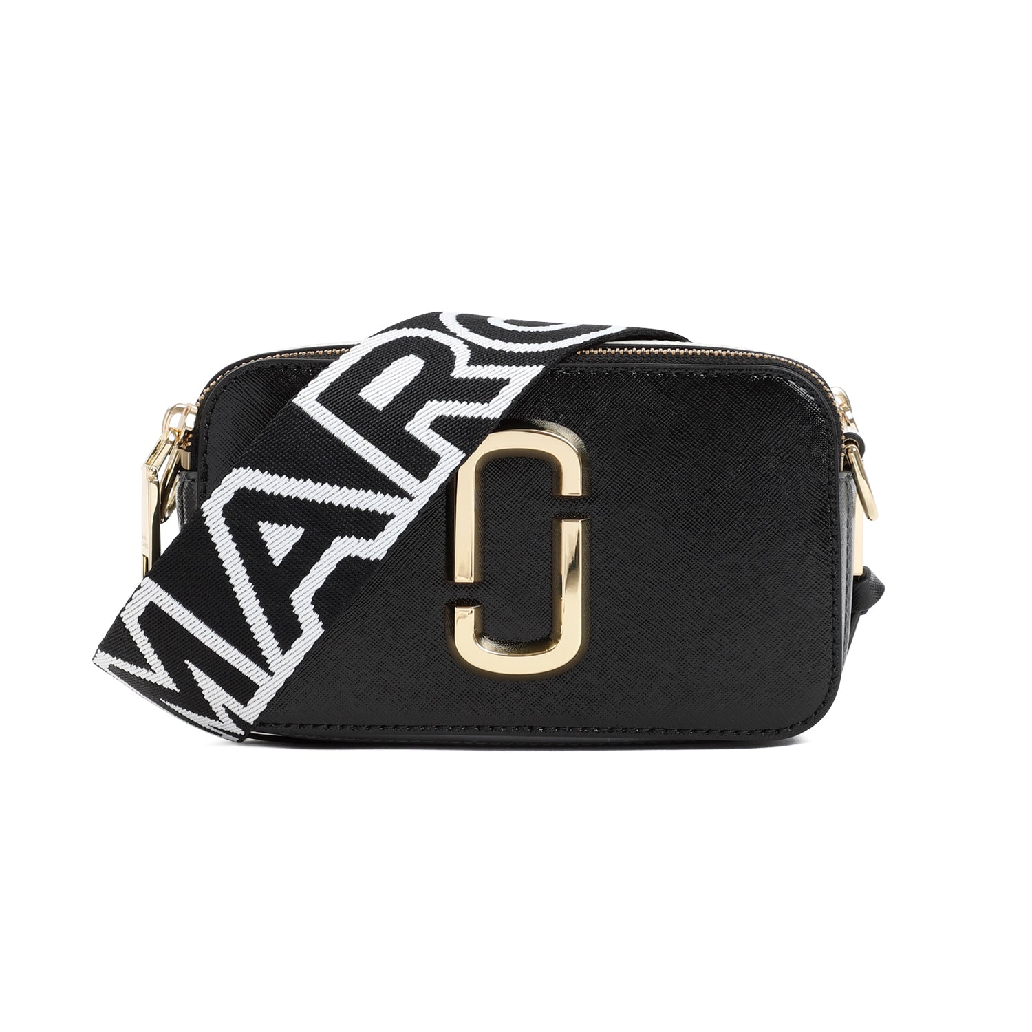 The Snapshort Shoulder Bag Black Split Cow Leather