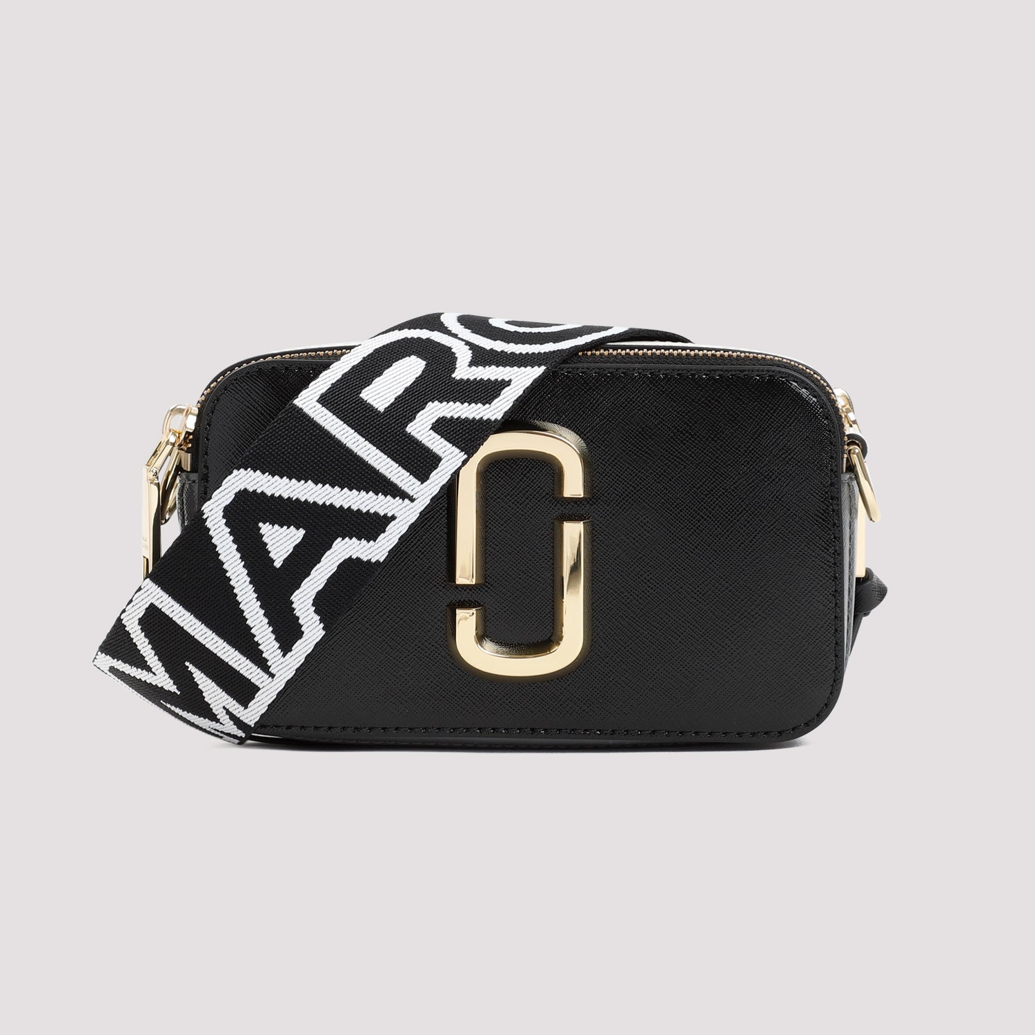 The Snapshort Shoulder Bag Black Split Cow Leather