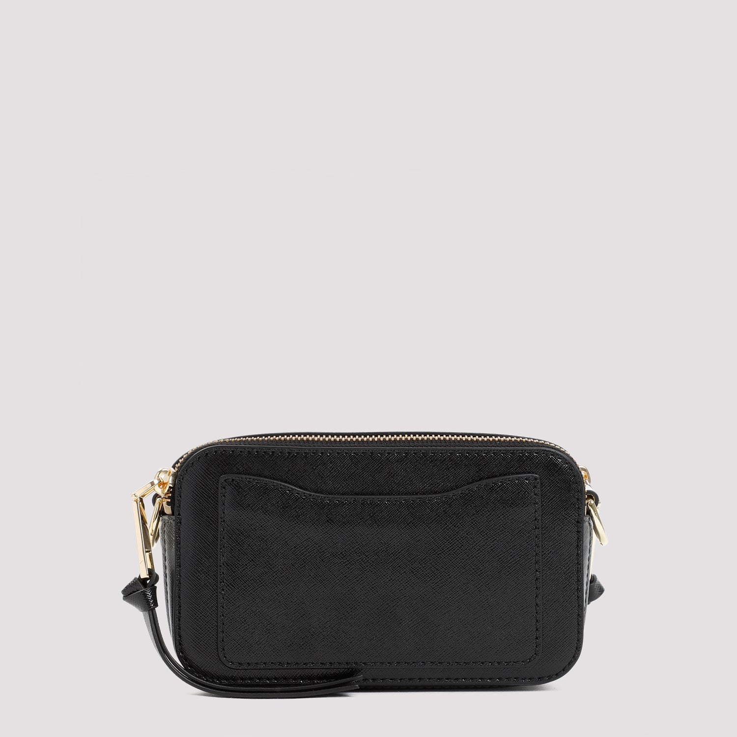 The Snapshort Shoulder Bag Black Split Cow Leather