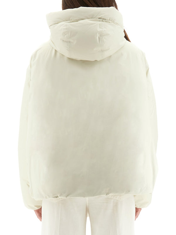 Goretex Jacket With Hood Ivory Polyamide Trench & Raincoats