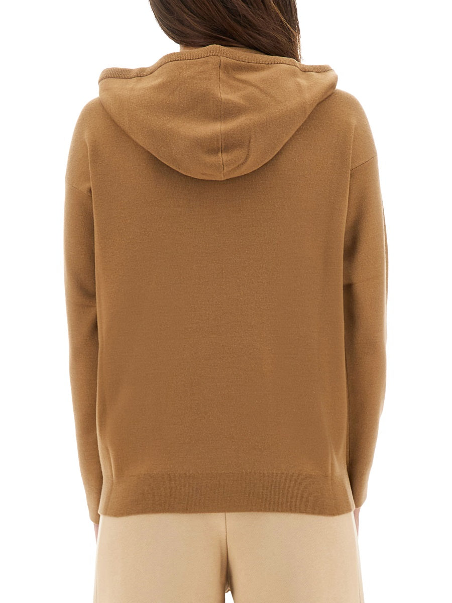 Hooded Sweater Taddeus Beige Virgin Wool Jumpers