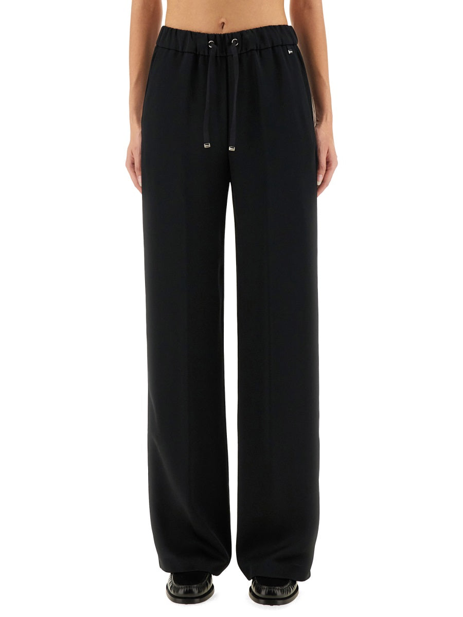 Resort Pants Black Acetate Viscose Trousers