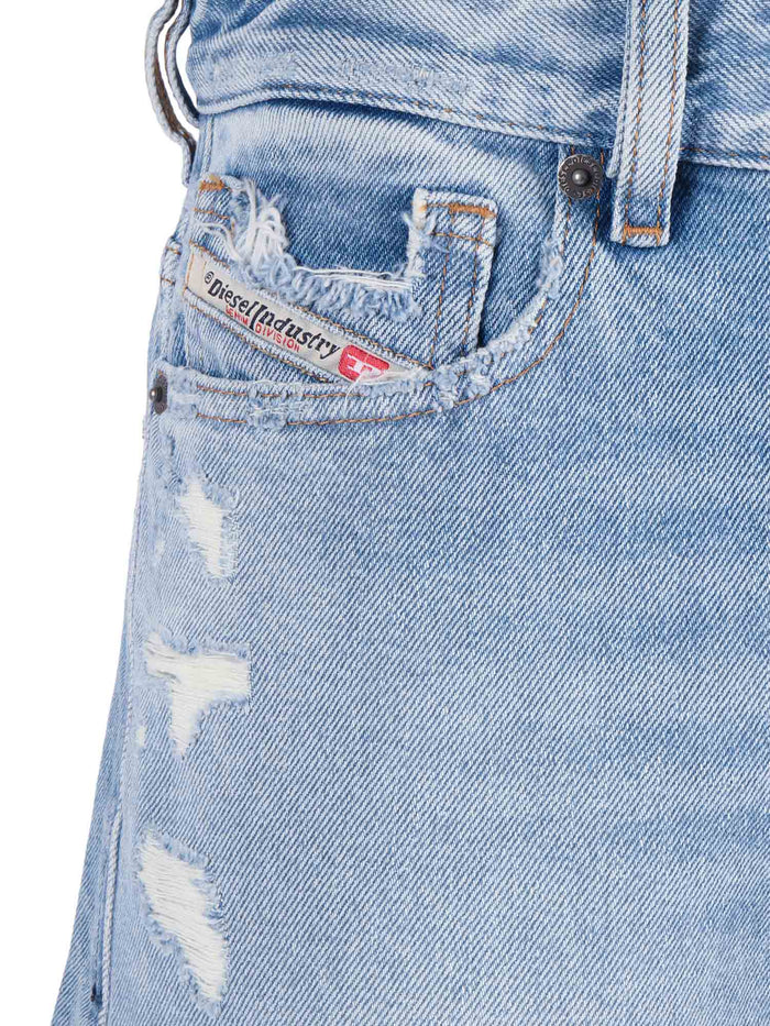 Short Pants Blue Cotton Bermuda