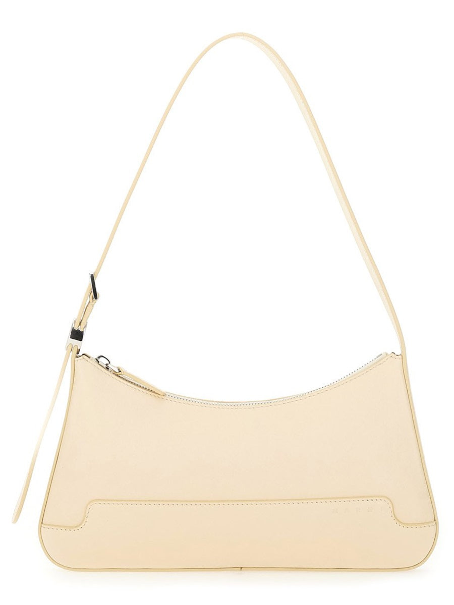 Leather Shoulder Bag Beige Calf