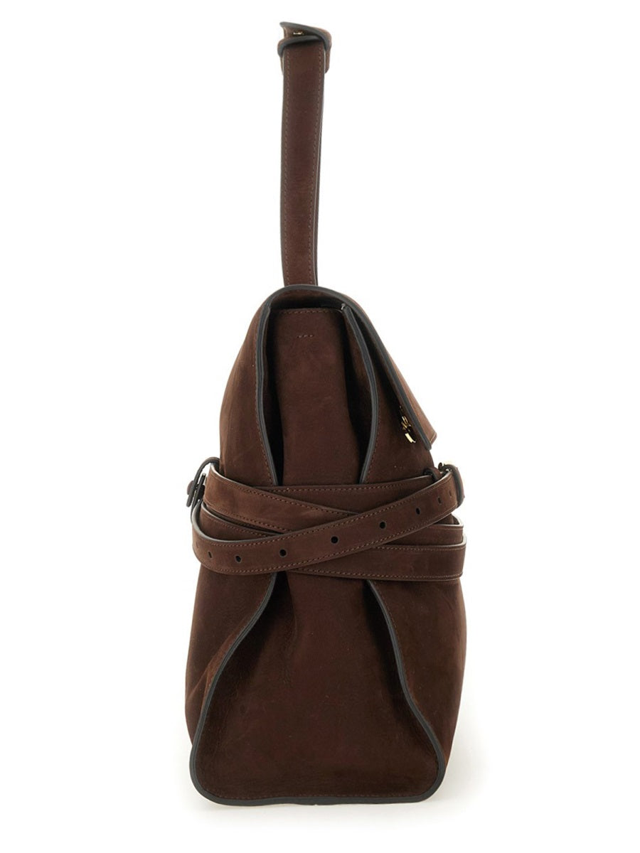 Tie Me Medium Bag Brown Calf Leather Shoulder