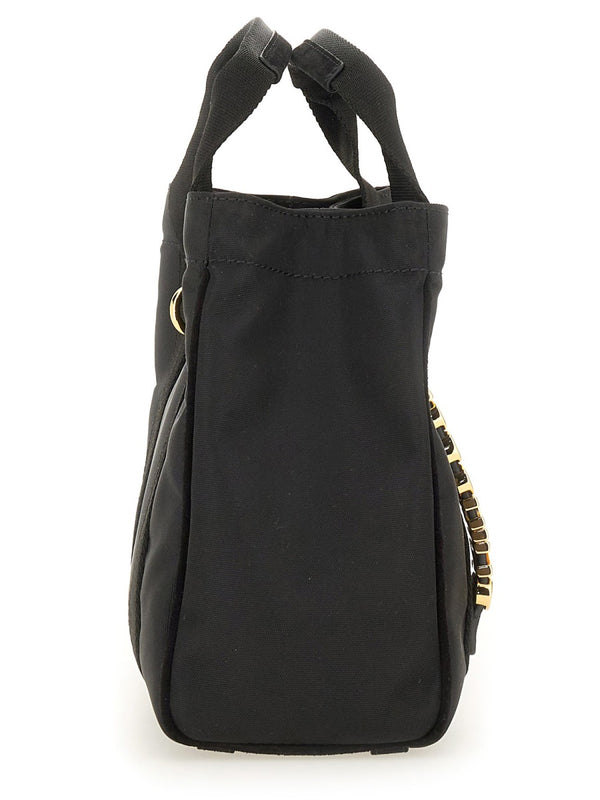 Logo Tote Bag Black Polyester Handbags