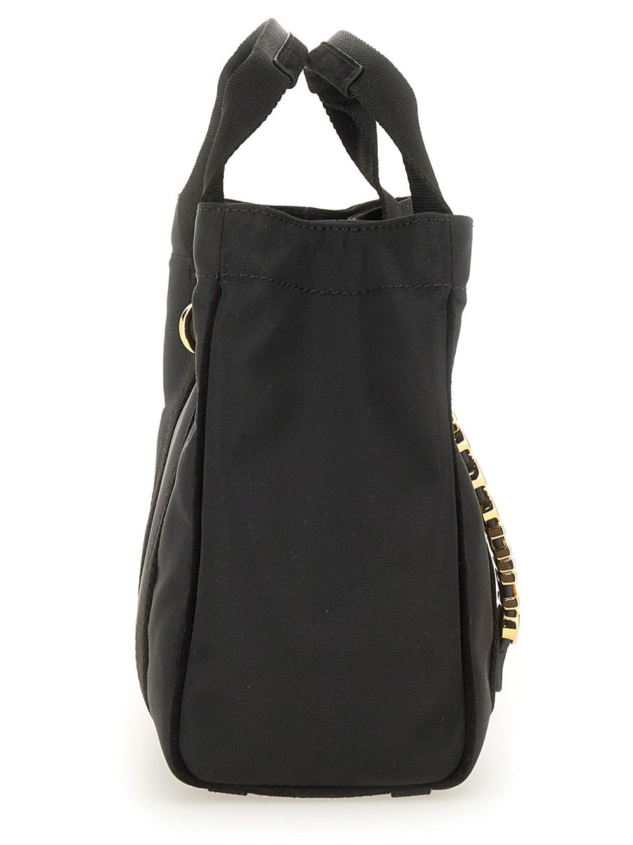 Logo Tote Bag Black Polyester Handbags