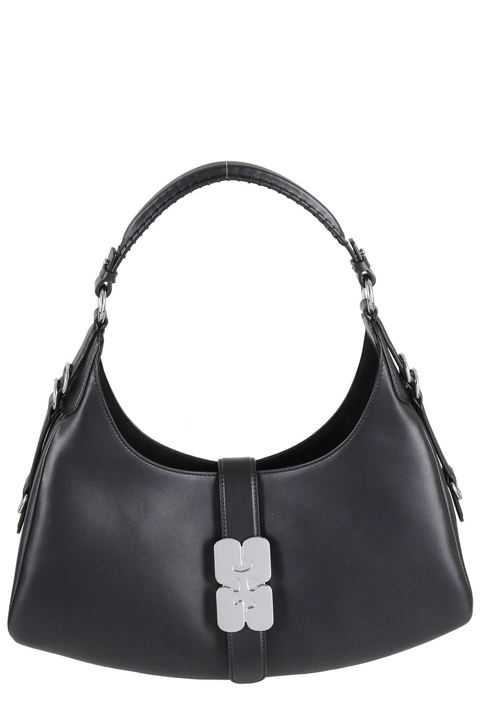 Kat Small Black Recycled Leather Pu Polyester Borsa