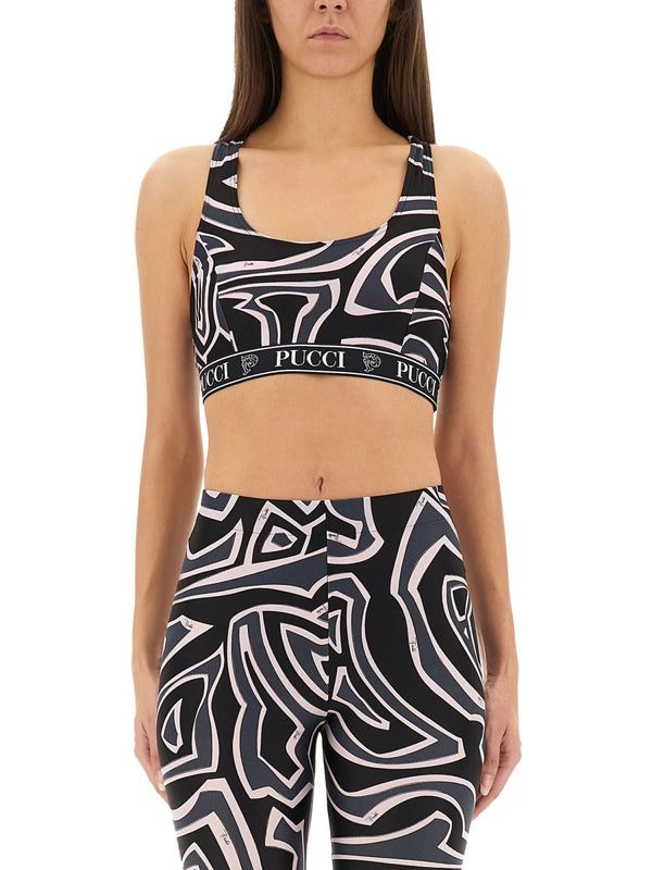 Labyrinth Print Top Multicolour Polyamide Elastane Tops