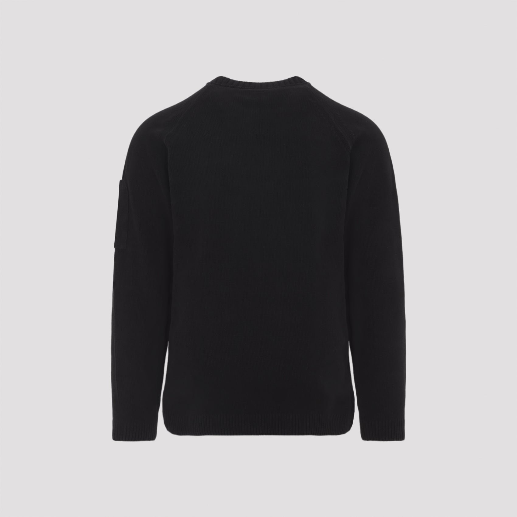 C.p. Company Crewneck Lens Pullover Black Cotton Sweater