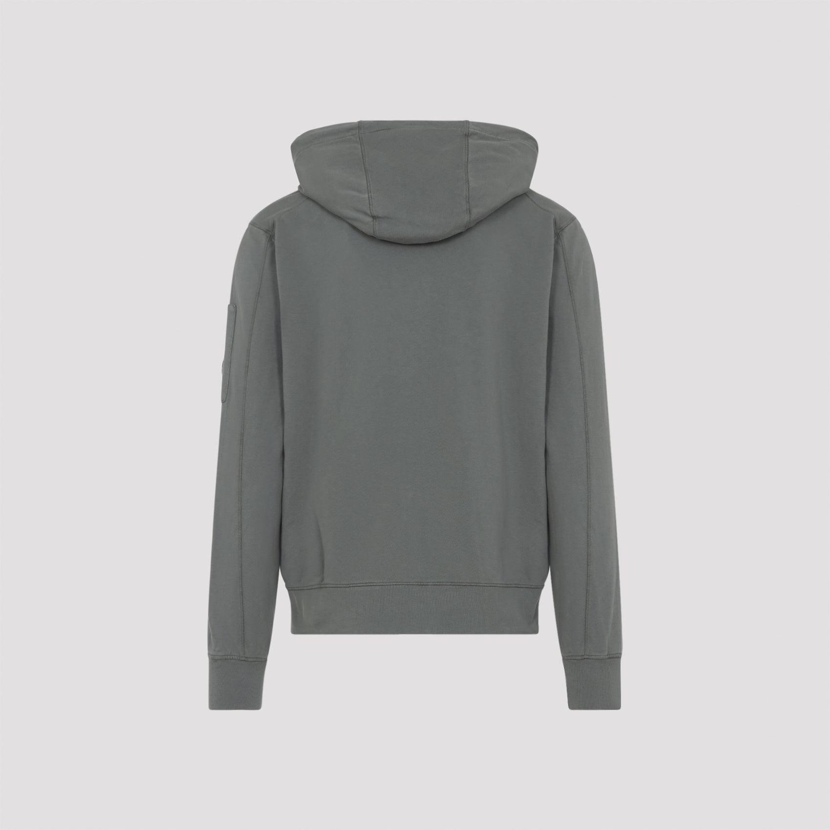 Zip Lens Hoodie Grey Cotton Sweatshirt