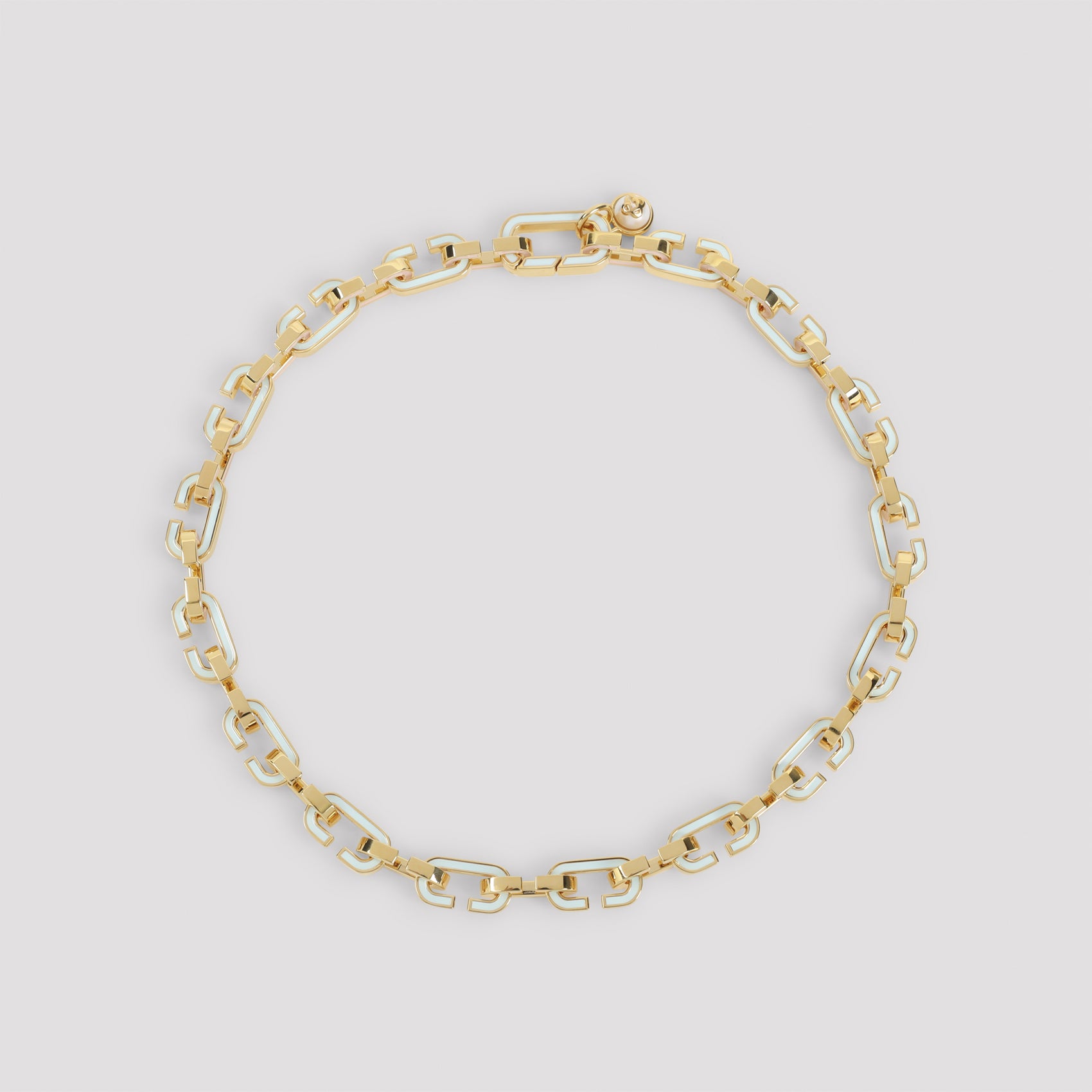 Enamel C Link Necklace Metallic Brass Jewellery
