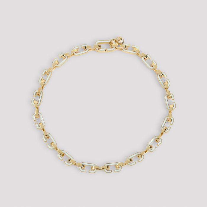 Enamel C Link Necklace Metallic Brass Jewellery